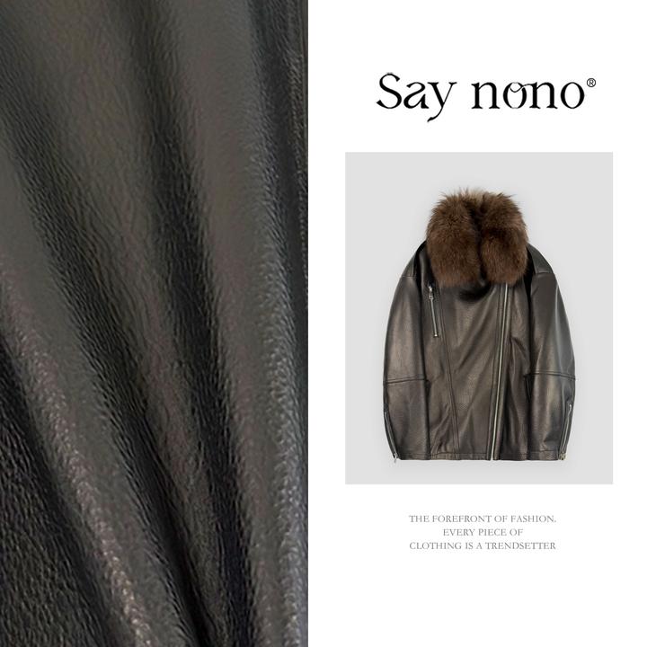 懒猫nono│Saynono 时尚美式复古貉子毛绵羊皮鹅绒外套 GG09071AY