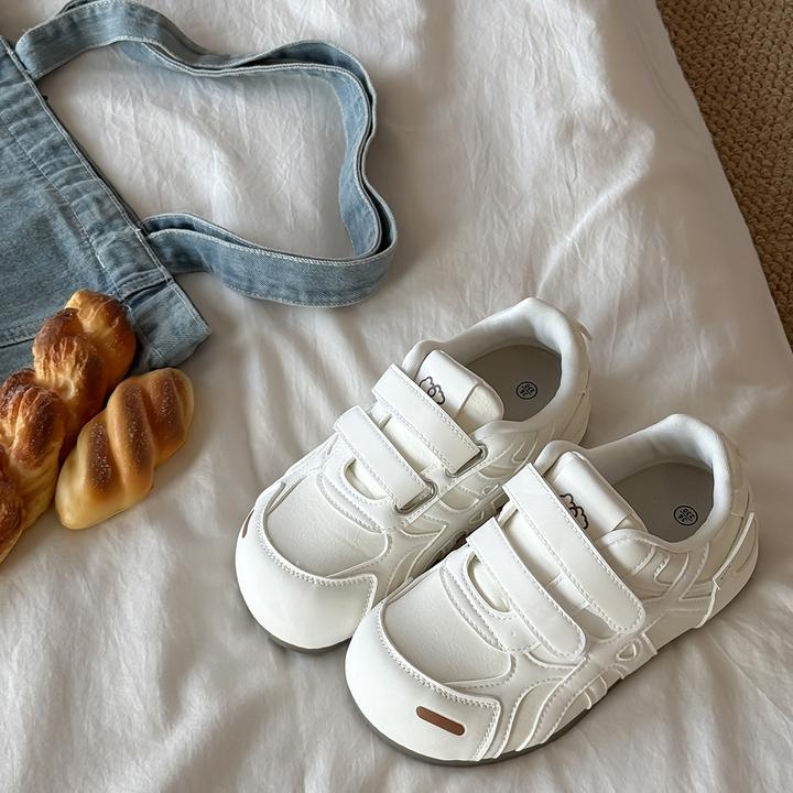 敲舒适！原创厚底魔术贴鞋子2025新款秋季女鞋百搭小白鞋运动鞋