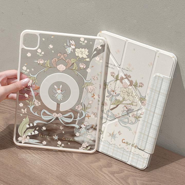 苹果air7保护套2025新款iPad11磁吸拆分mini6平板旋转pro13防弯摔