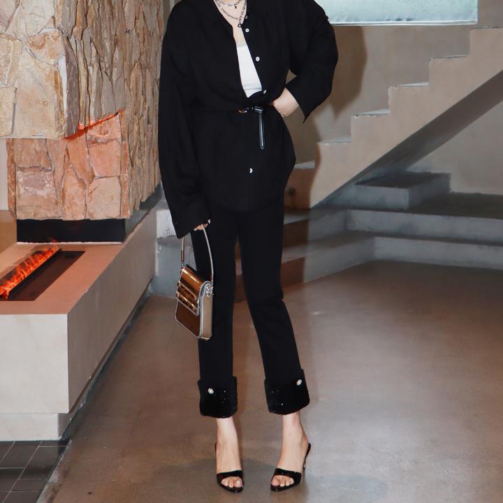 多肉宝贝【超弹高弹】直筒九分裤女大码胖mm高腰显瘦牛仔裤24DY0203