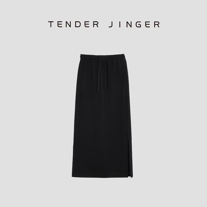 Tender Jinger【专柜】2024春夏直筒开叉休闲中长半身裙T42SAI76097