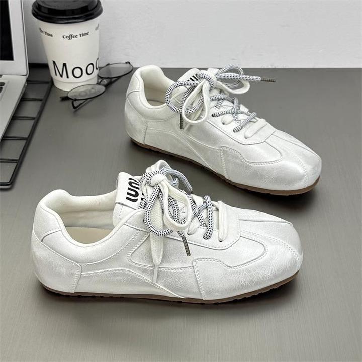 【香港轻奢Sakurano&樱央】真皮复古德训鞋女2025春夏新款休闲百搭