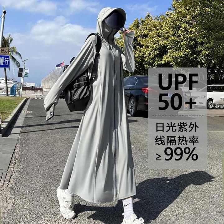 衣女新款夏季防紫外线加长透气骑车服冰丝100%正品防晒衣2025外套