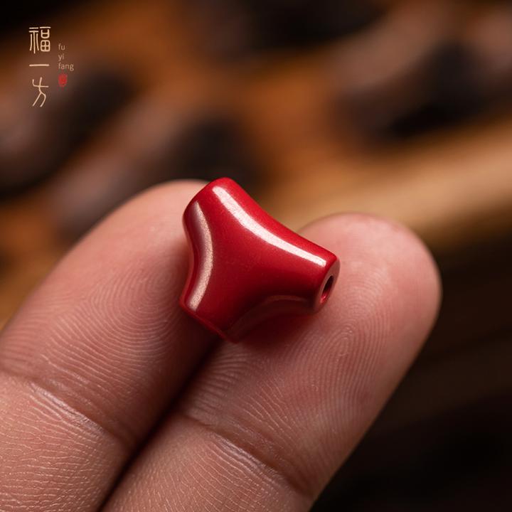 天然辰砂保真帝王砂三角三通配件星月金刚手工DIY小配件本命年