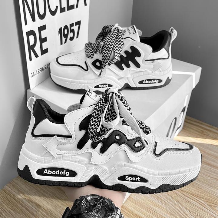 老爹鞋男ins潮百搭春季小众休闲板鞋男生丑萌运动增高面包鞋潮鞋