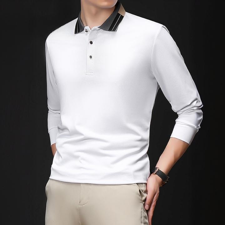 普卡夕赫高端长袖t恤男士秋季新款潮牌翻领上衣商务休闲polo衫男