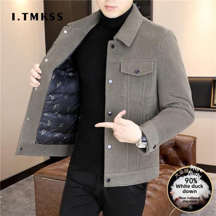 夹克男款冬季2026新款休闲商务毛呢短款大衣外套潮流加厚保暖冬装