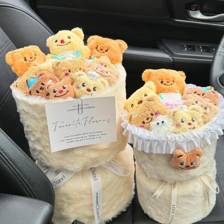 黄油小熊玩偶花束生日礼物女生送女孩子女友七夕情人节可爱娃娃花