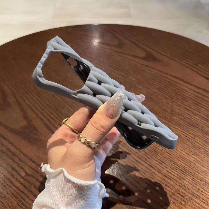 麻花灰纹散热软壳适用苹果16promax手机壳iphone15高级14硅胶全包