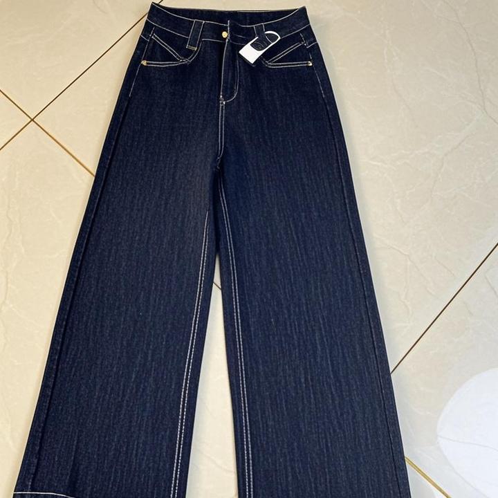 买多高腰显瘦直筒牛仔裤女宽松阔腿拖地休闲百搭九分裤