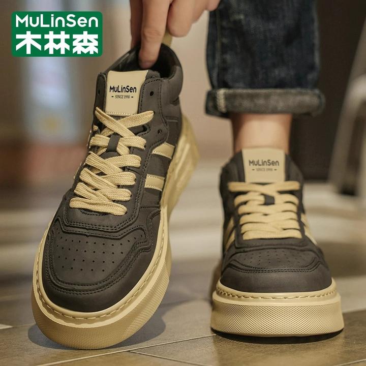 木林森马丁靴男高帮秋季款2025新款复古百搭男士休闲马丁鞋子男款