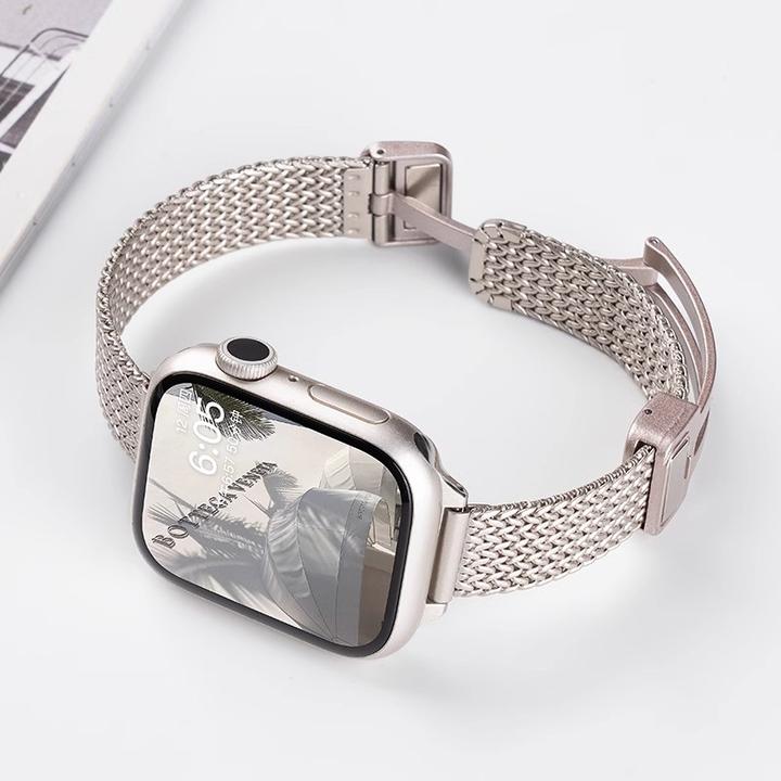 【小蛮腰金属麦穗】适用苹果手表S10金属磁吸applewatch9/8/7SE表带