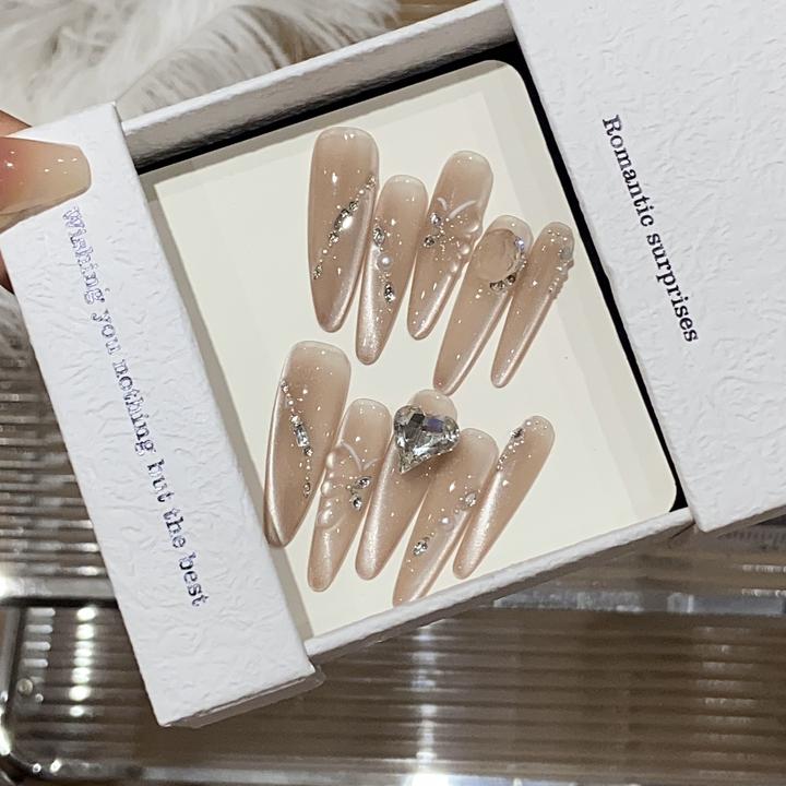 高级感穿戴甲片甲碎钻手工立体高质量穿戴甲片推荐新款穿戴甲美甲