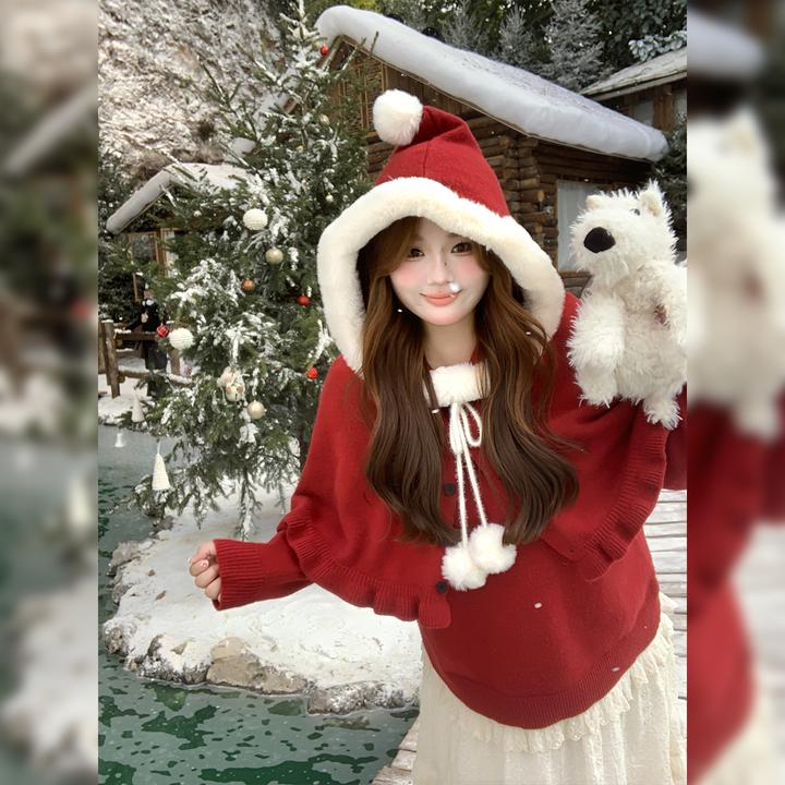 徐达布【奈梨琥珀】大码圣诞针织衫女冬氛围感时尚套装S39788C54