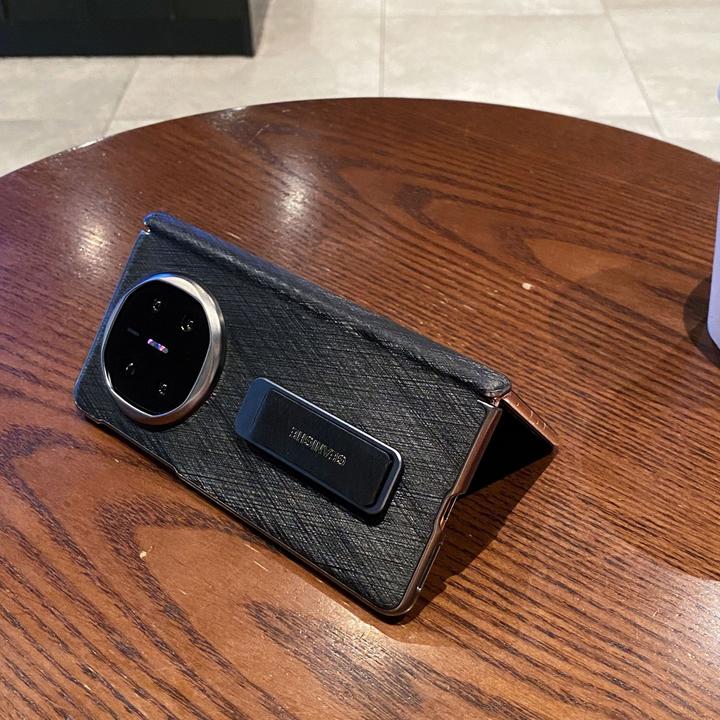 手机壳支架磁吸防摔电镀便携保护套适用华为MateX6MateX5/X3中轴