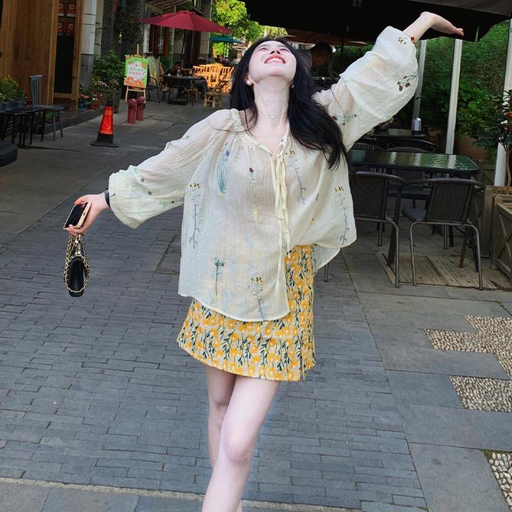 2025超火夏装一整套盐系轻熟俏皮活泼碎花连衣裙两件巨好看套装女