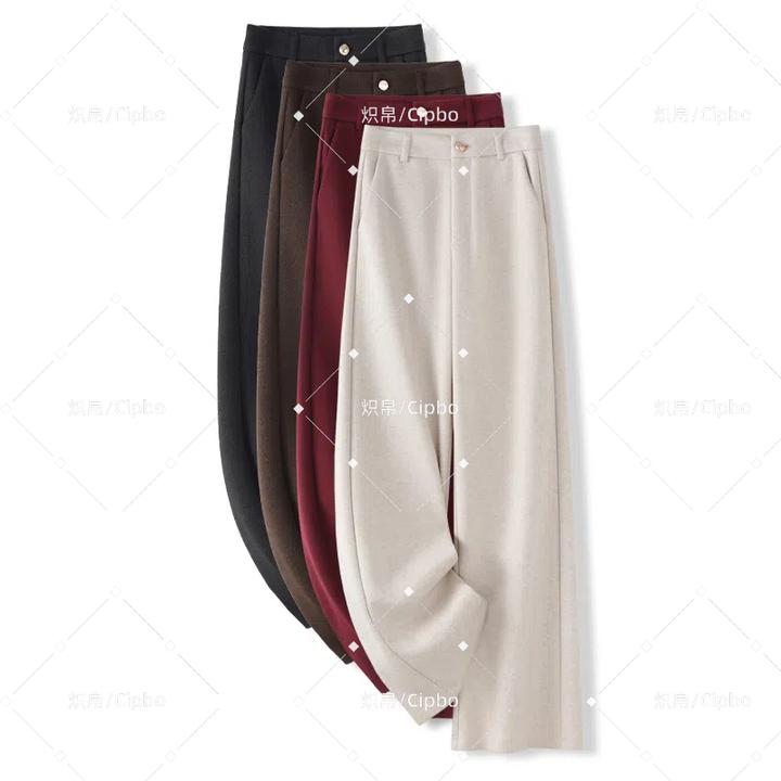 【炽帛/Cipbo】直筒羊毛窄版阔腿显瘦气质百搭时尚休闲裤