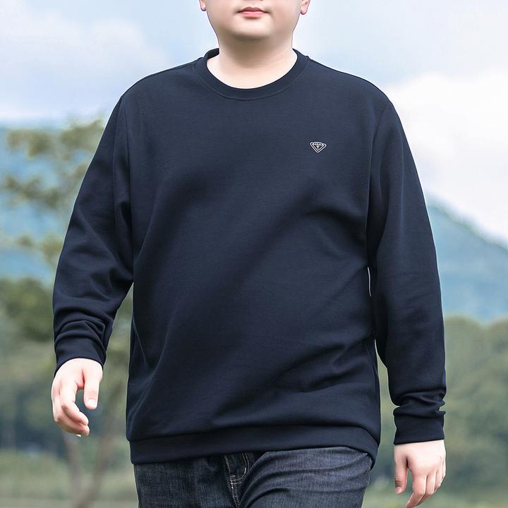 大码男装卫衣春秋胖子宽松休闲套头打底衫上衣加肥加大男长袖T恤