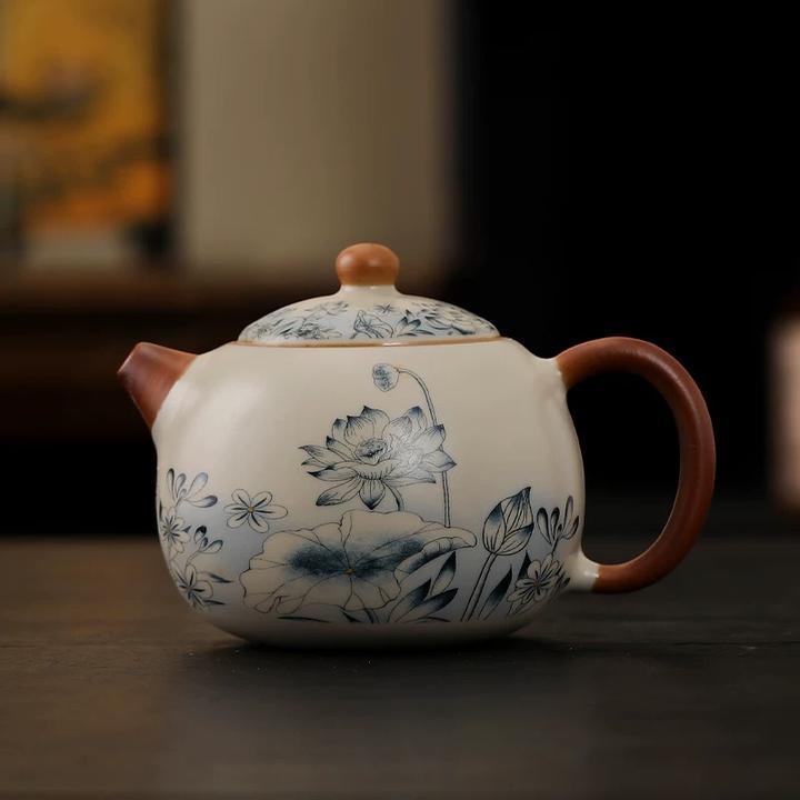 新款陶瓷茶壶米黄汝窑西施壶家用高档泡茶壶单壶泡茶器功夫茶具