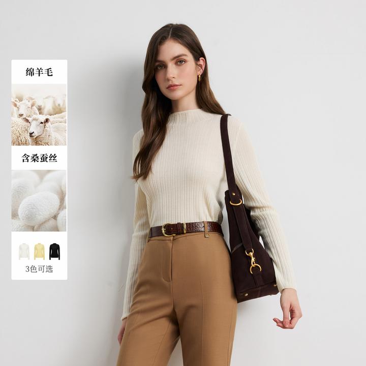 【绵羊毛】Scofield女装小香风条纹针织毛衣秋季新款SFKWF49004