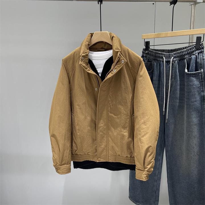 男士立领羽绒服冬季新款加厚立体剪裁白鸭绒休闲保暖松弛帅气外套