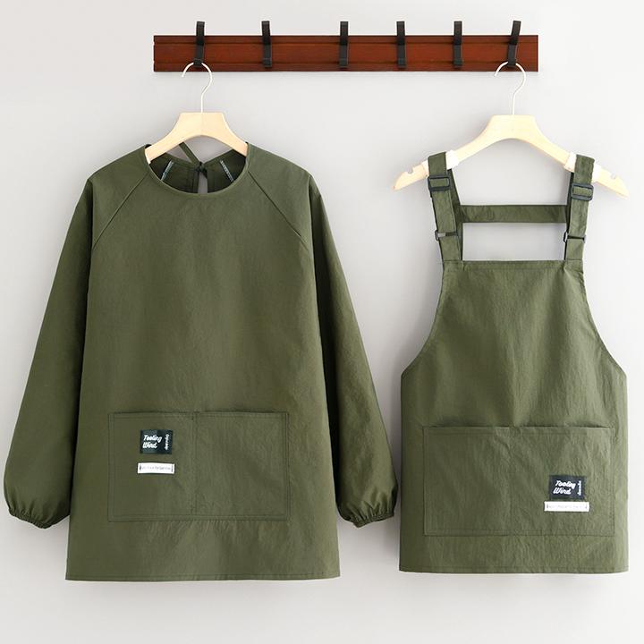 短款防泼水围裙厨房家用简约时尚女罩衣餐饮做饭围腰工作服男定制