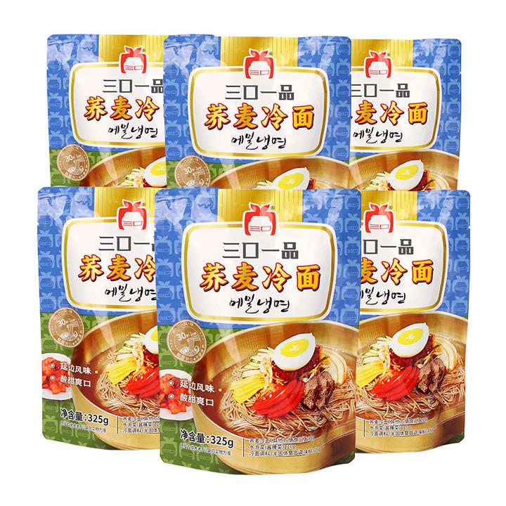三口一品荞麦冷面6袋延边朝鲜族韩式酸甜口凉面