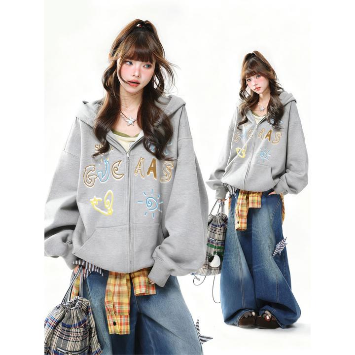 YWBY加厚加绒卫衣外套女款新款秋冬时尚百搭小众炸街高级感女装