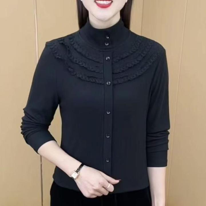 德绒秋冬双面女士新款时尚冬季打底百搭气质长袖保暖显瘦减龄上衣