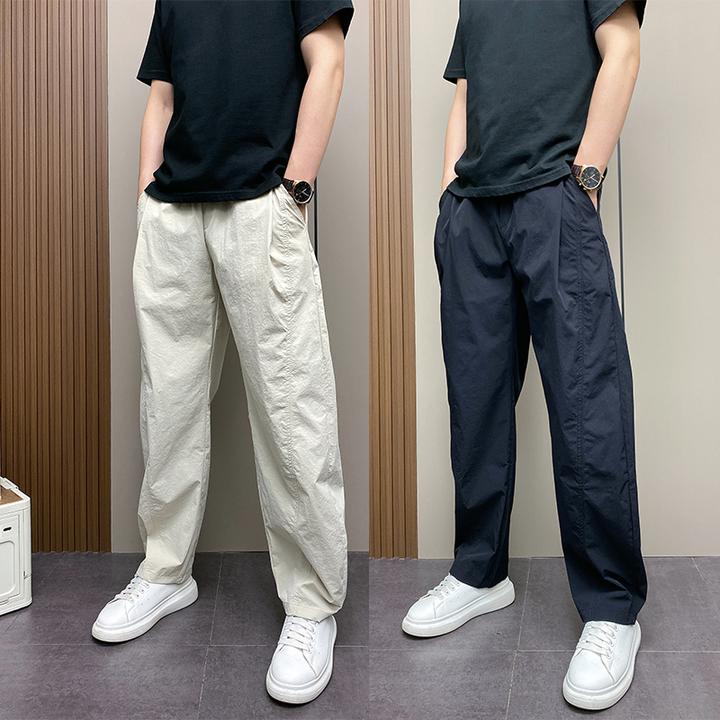 2025年夏季薄款潮流韩版痞帅宽松哈伦青年男士休闲阔腿原创长裤子