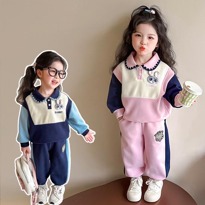 女童运动套装秋季2025新款女宝宝休闲卫衣儿童春秋洋气时髦两件套