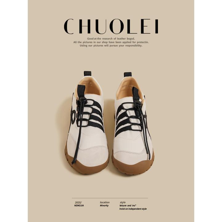 官方正品2025今年流行鞋子运动慢跑鞋真皮复古透气抽绳德训软底