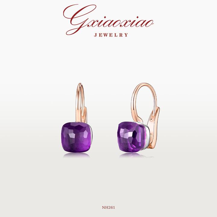 G XIAOXIAO 高级感气质轻奢小众时尚百搭方糖耳环 NH261新年礼物
