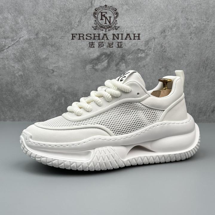 法莎尼亚网面男鞋厚底百搭透气老爹鞋单网软底增高运动鞋潮流鞋子