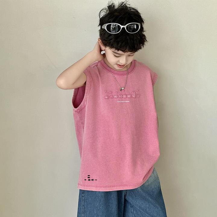 童装男童背心2025新款夏季中大童夏款休闲男孩无袖t恤夏装儿童潮T