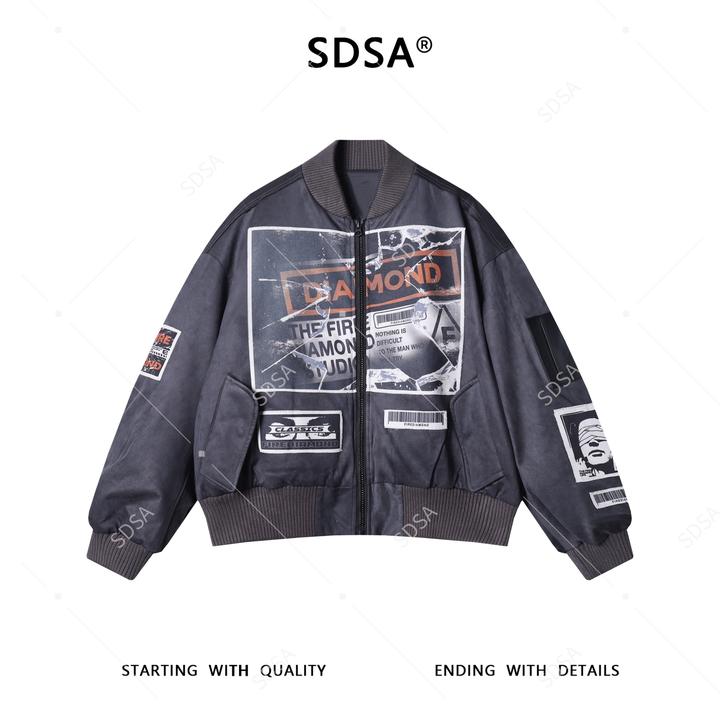 SDSA男士秋冬新款痞帅男装美式高街风羽绒服棒球领外套百搭时尚