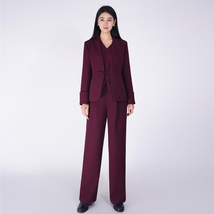 中式西服职业百搭气质鸢语套装HCSS050668+HCSS050669+HCSS050670