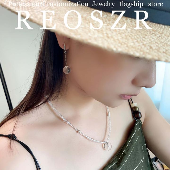 Reoszr/洛恣 链子925银 【铃铛】高透南非近无暇白水百搭长款银项链