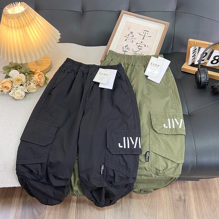 佑妈家童装儿童潮款长裤 男女童棉布工装裤中大童春夏休闲裤