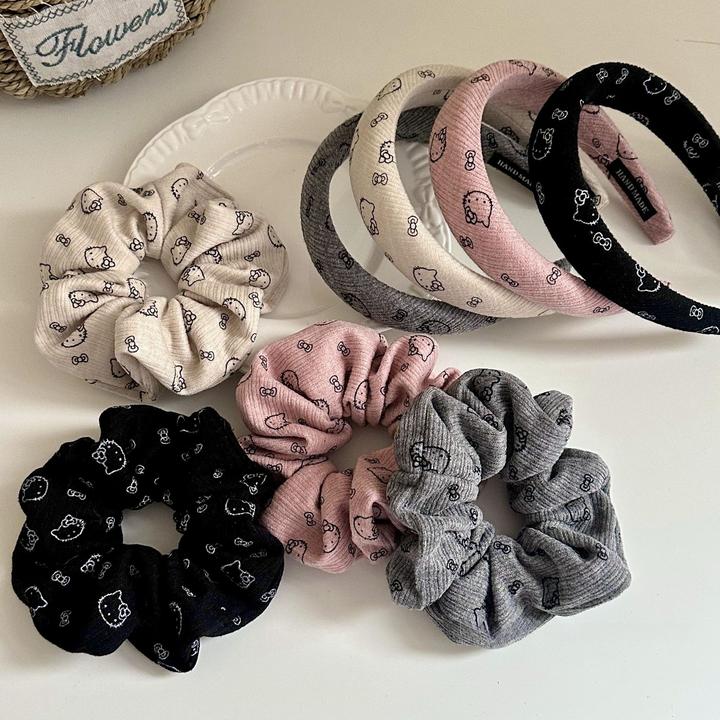 早秋新款可爱针织蝴蝶结KT猫咪海绵发箍高颅顶压发头箍洋气发饰女