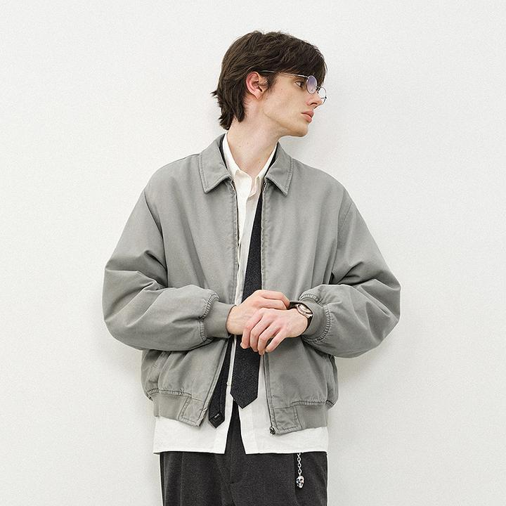 714street水洗做旧纯棉帆布夹克2025秋冬复古羊羔绒外套男521607