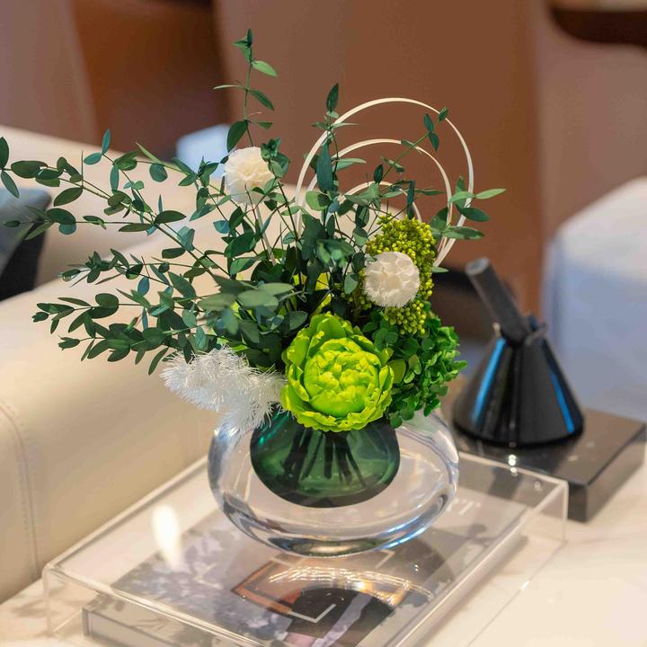 「水晶之心」现代简约茶几卧室餐桌百搭花瓶客厅餐厅永生花装饰摆件