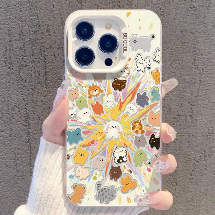 适用于苹果17Promax/16/华为/vivo/OPPO高级学生彩银手机壳KA0843