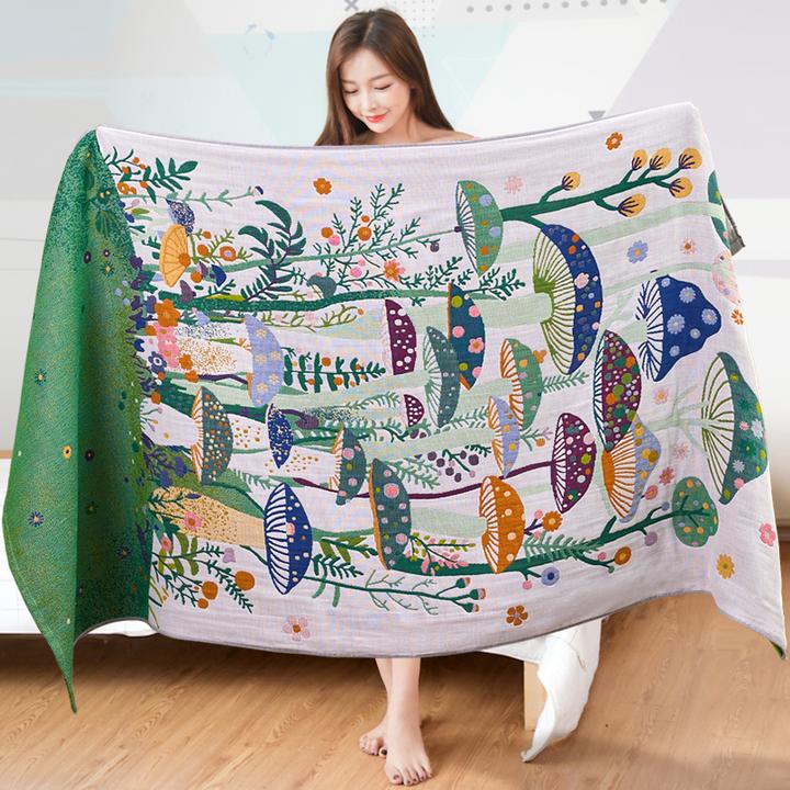 a类纯棉纱布浴巾吸水不掉毛加大毛巾大人儿童全棉柔软洗澡巾裹巾