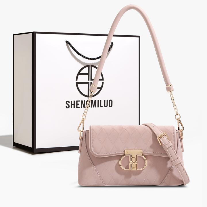 SHENGMILUO/圣米洛轻奢粉色包包女生新款时尚斜挎洋气单肩腋下包