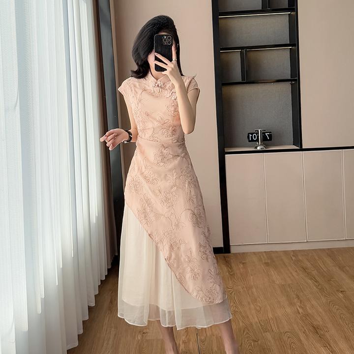 2025夏季新款中式天丝国风女神范旗袍连衣裙女