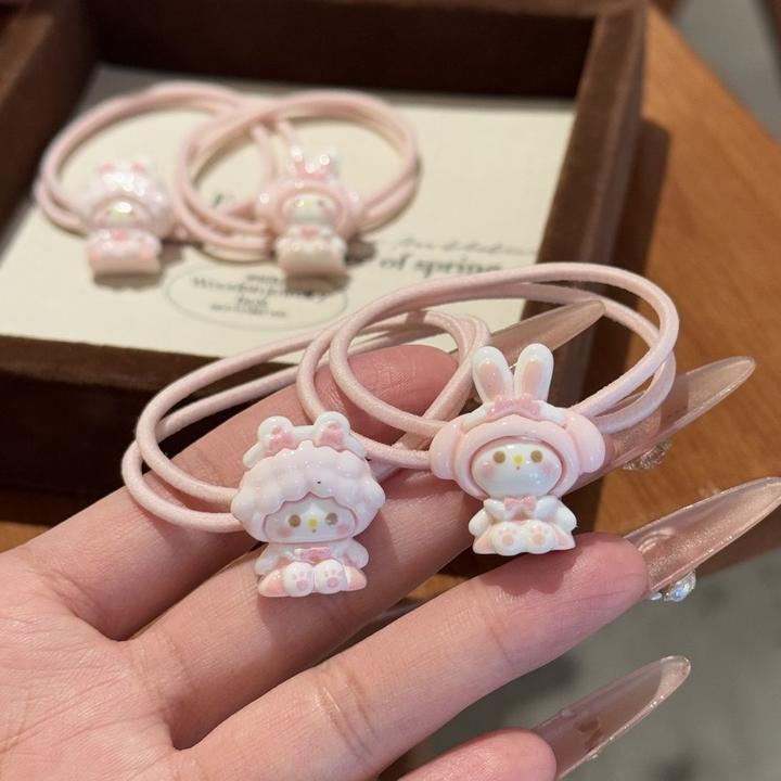 可爱粉色系小羊发圈卡通百搭森系头绳送闺蜜小皮筋甜美少女发饰
