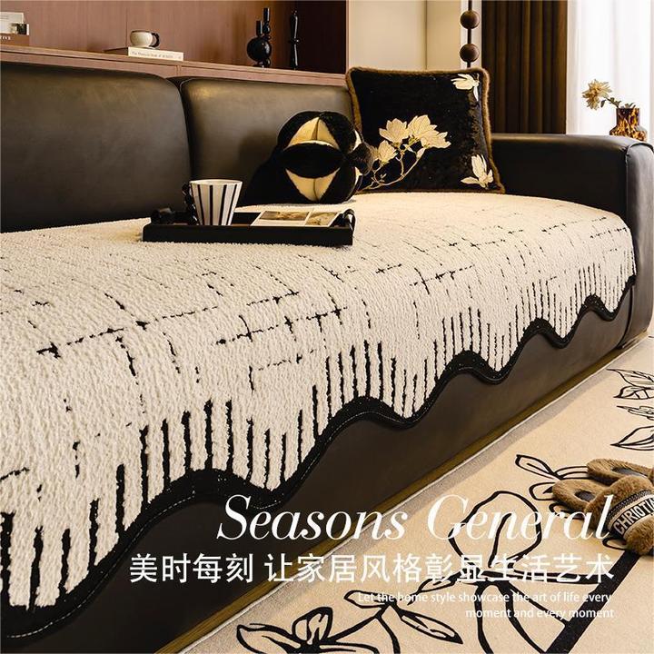 毛绒异形沙发垫2024秋冬季新款现代一片式防滑不规则加厚坐垫欧式