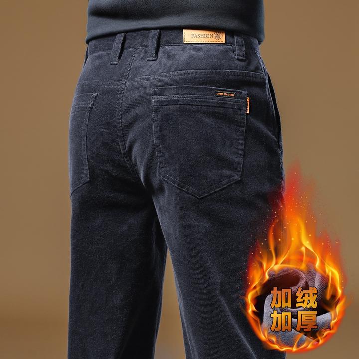 香港男士秋冬款裤子灯芯绒裤40岁厚款保暖商务百搭中年男士休闲裤