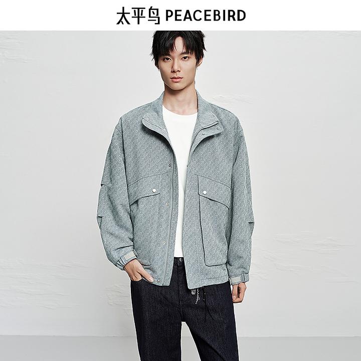【商场同款】太平鸟男装冬新款提花老钱痞帅机能夹克外套B2BCF4115